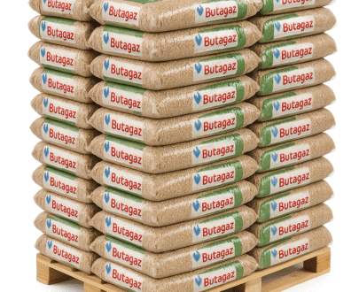 Pellets de granulés Butagaz DIN+ 100 % résineux – Palette de 66 sacs de 15 kg