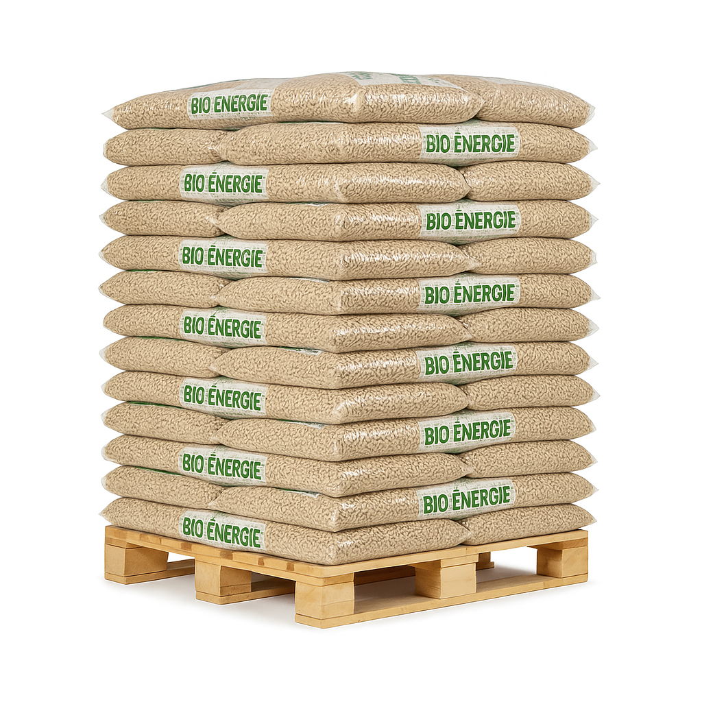 Pellets de granulés Bio Énergie – Palette de 66 sacs de 15 kg