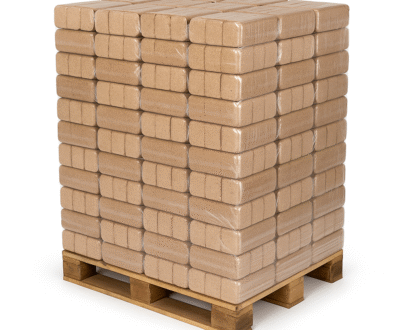 Briquettes de bois – Palette complète – 96 sacs de 10 kg (960 kg)