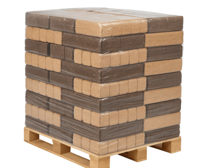 Bois densifié – Palette de bois dur + bois doux – 96 paquets de 10 kg (960 kg)