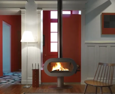 Poêle à bois INVICTA Fifty sur pied anthracite, 10 kW